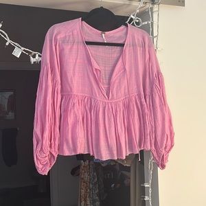 Pink Free People Blouse S